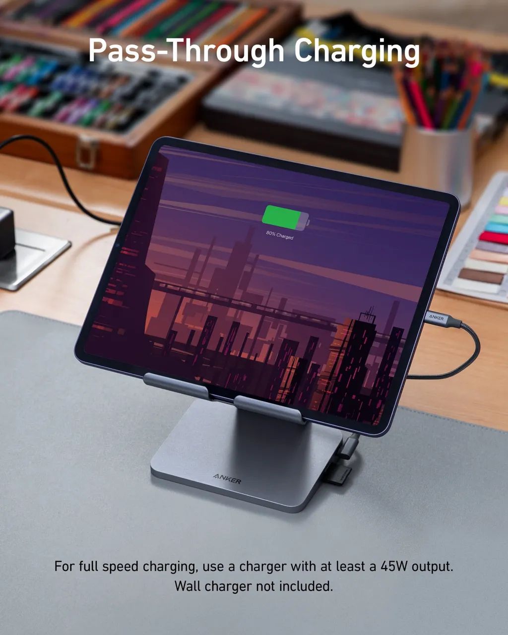 Anker 551 USB-C Hub (8 em 1) com Suporte para Tablet | 4K HDMI | Lacrado - Foto 3