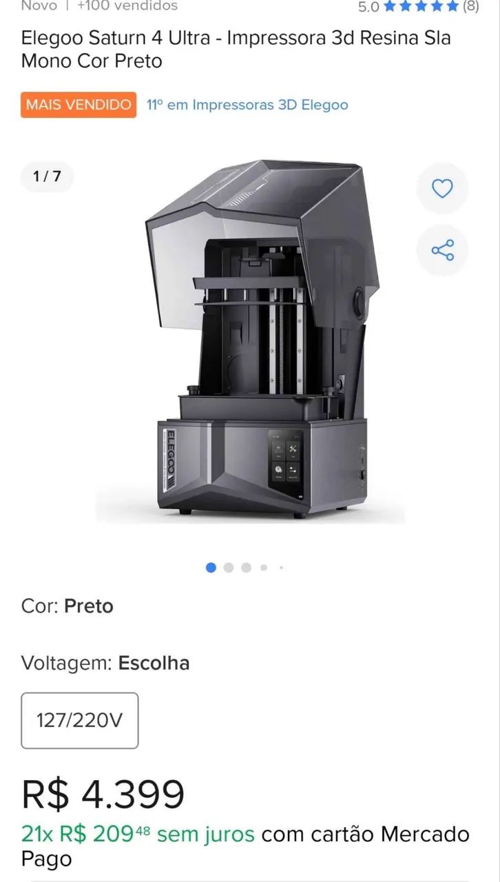 Kit impressora 3D Resina Saturn 4 Ultra + Kit pintura 35 tintas + micro retífica