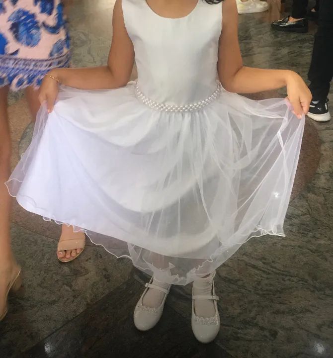 Vestido de festa infantil branco