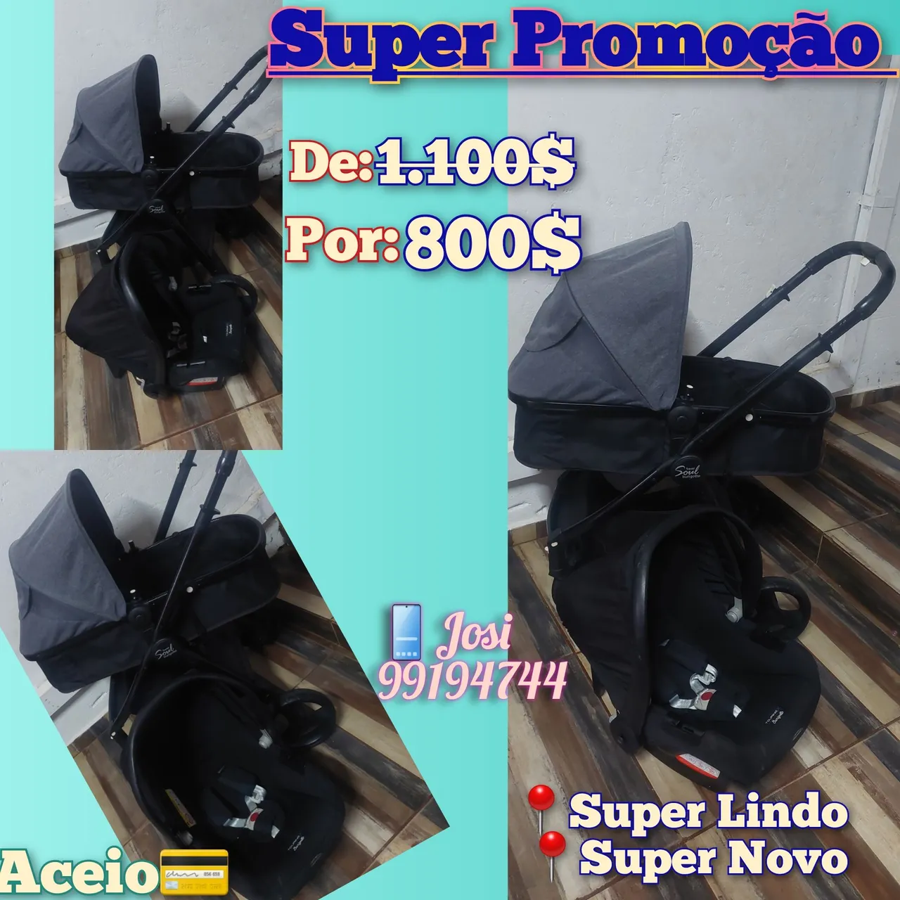 Carrinho de bebê Soul + Bebê Conforto - Super Promoção!