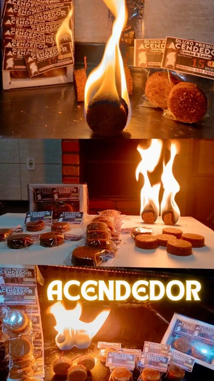 acendedor de carvão kit com 10!