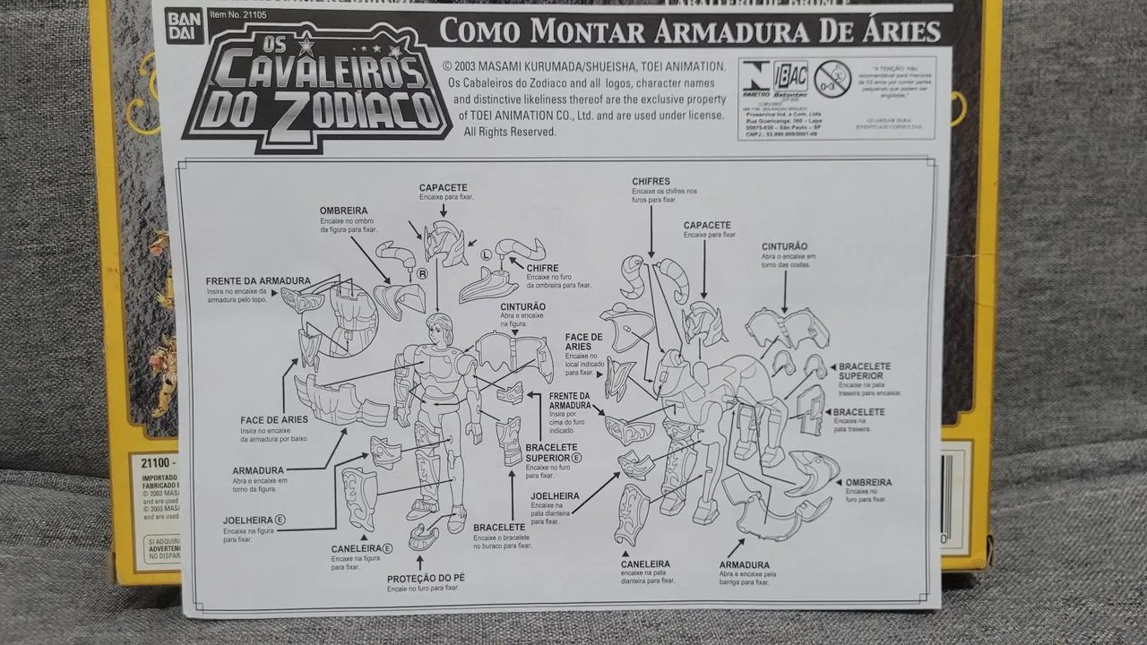 Boneco Mu de Áries Bandai vintage diecast cavaleiros do zodíaco anos 2000 - Foto 5