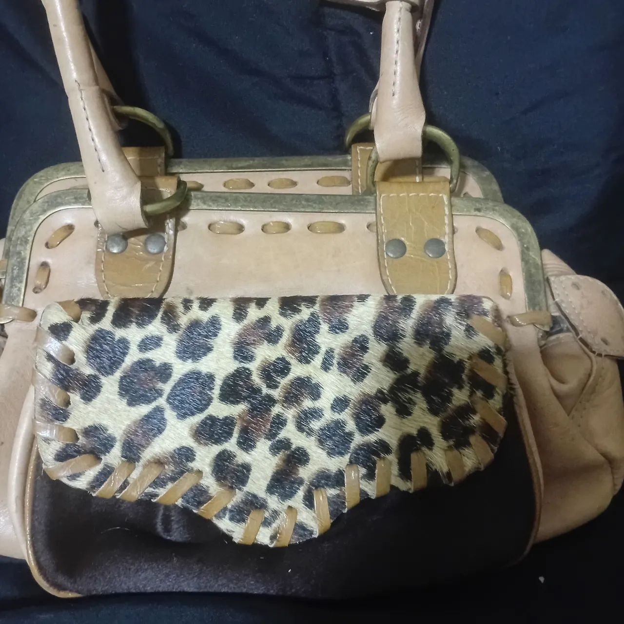 BOLSA VINTAGE DE COURO LUZ DA LUA  - Foto 2