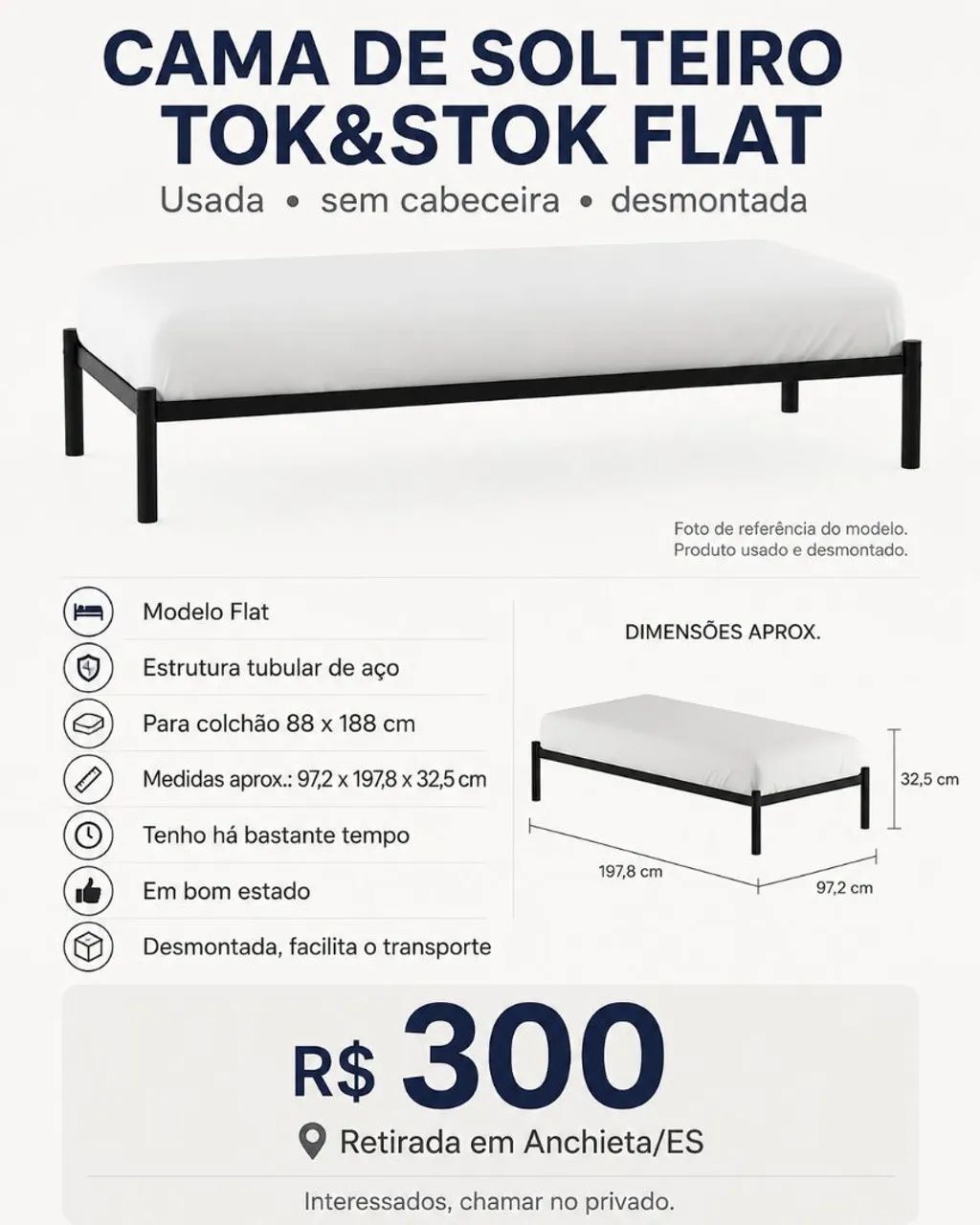 Cama tok stok solteiro 