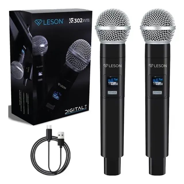 Microfone Sem Fio Leson LS302 UHF
