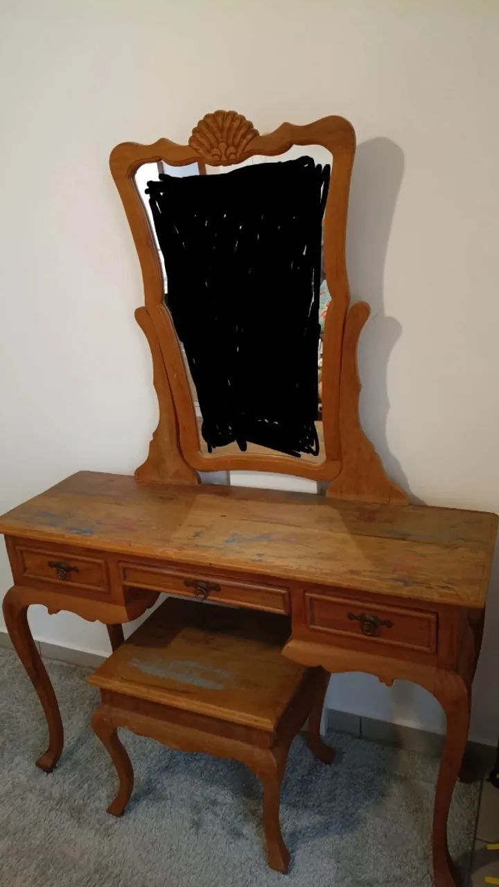 Penteadeira Com Espelho e Banqueta