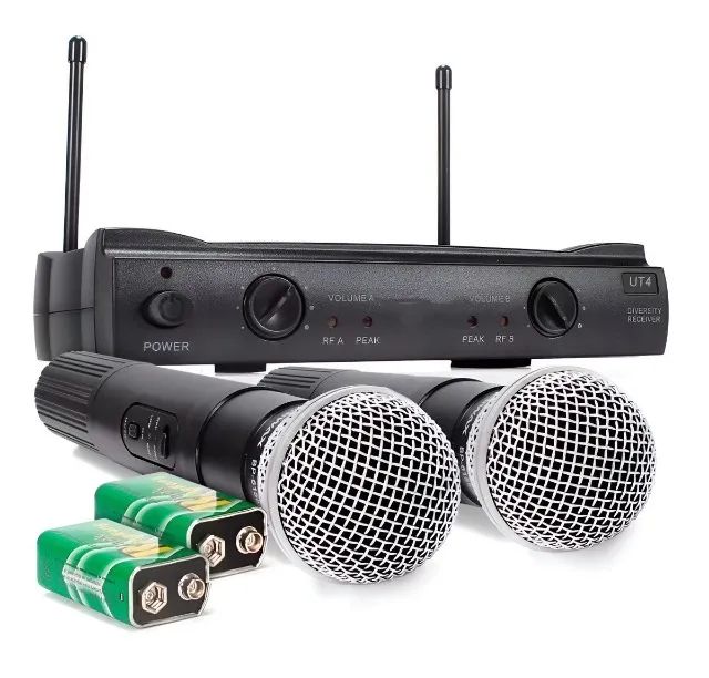 Microfone Sem Fio Duplo Bastão Uhf Profissional M-59  - Foto 3