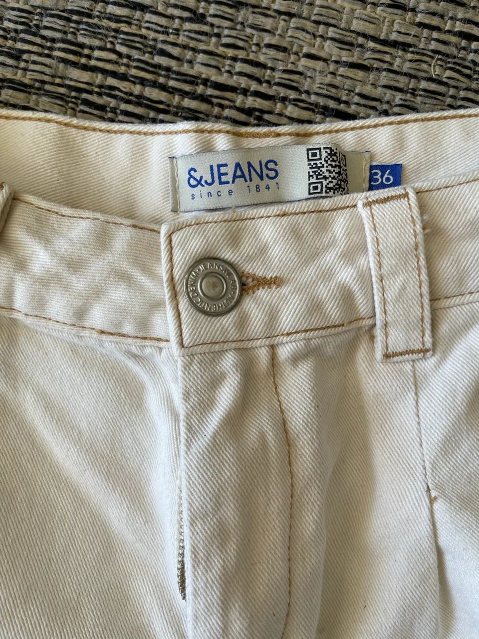 Shorts Jeans Creme Bege - Foto 5