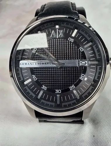 Relógio Armani Exchange Hampton AX2101 46mm Couro Preto - Foto 2