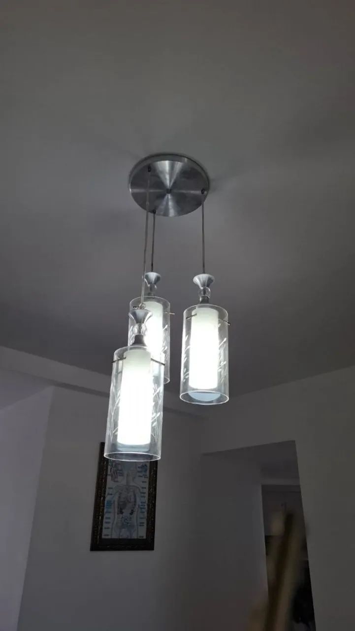 Lustre de vidro triplo