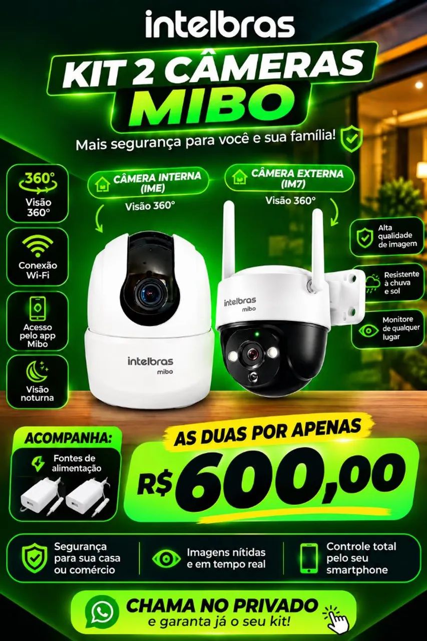Kit camera Wi-Fi mibo intelbras  - Foto 2