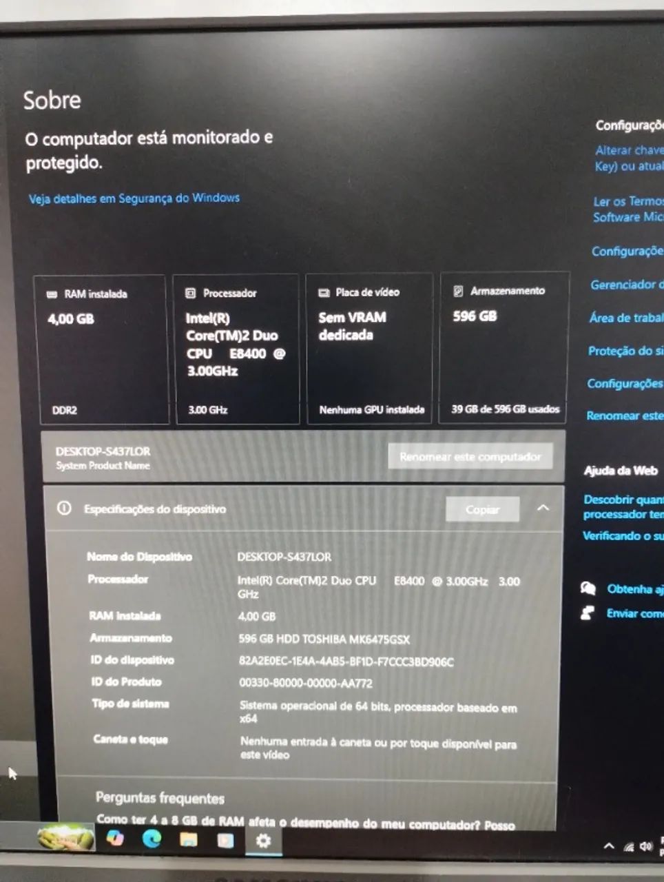CPU  Intel Core2Duo E8400 + 4gbram + HD 640gb - Foto 4