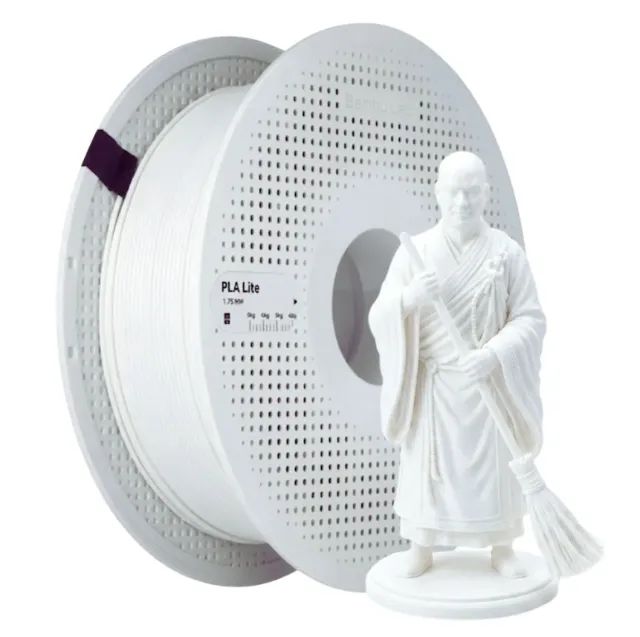 Filamento 3D Bambu Lab PLA Lite - 1kg Branco com Carretel Reutilizável - Foto 2