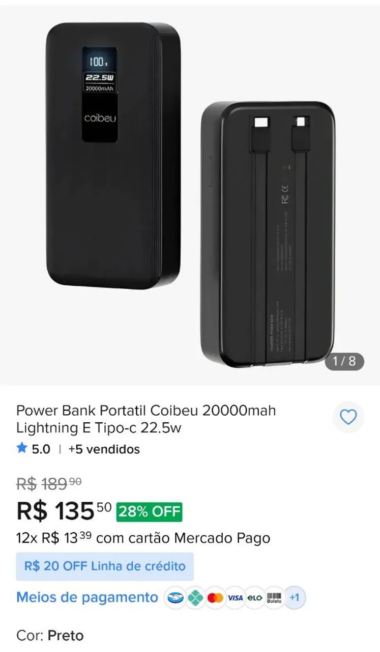 Powerbank turbo 20000mah Coibeu - Foto 4