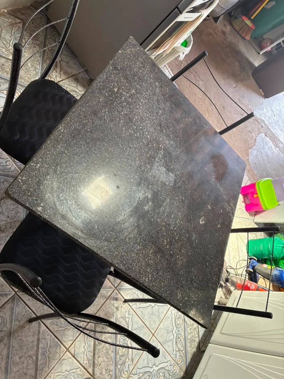 Jogo de mesa de tampa de granito - Foto 4