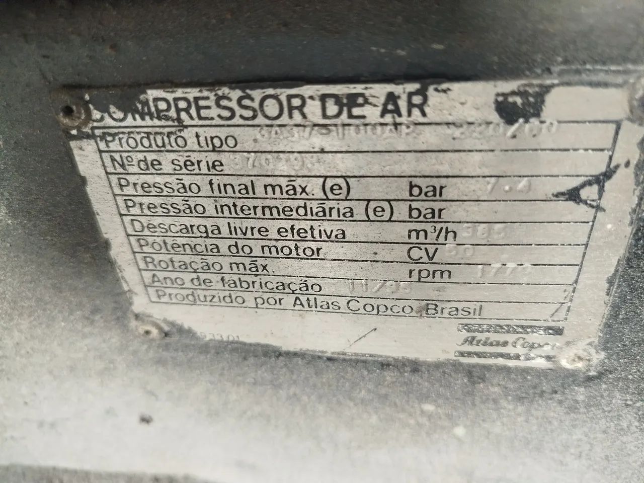 Compressor de ar Atlas Copco- 50cv - Parafuso  - Foto 2