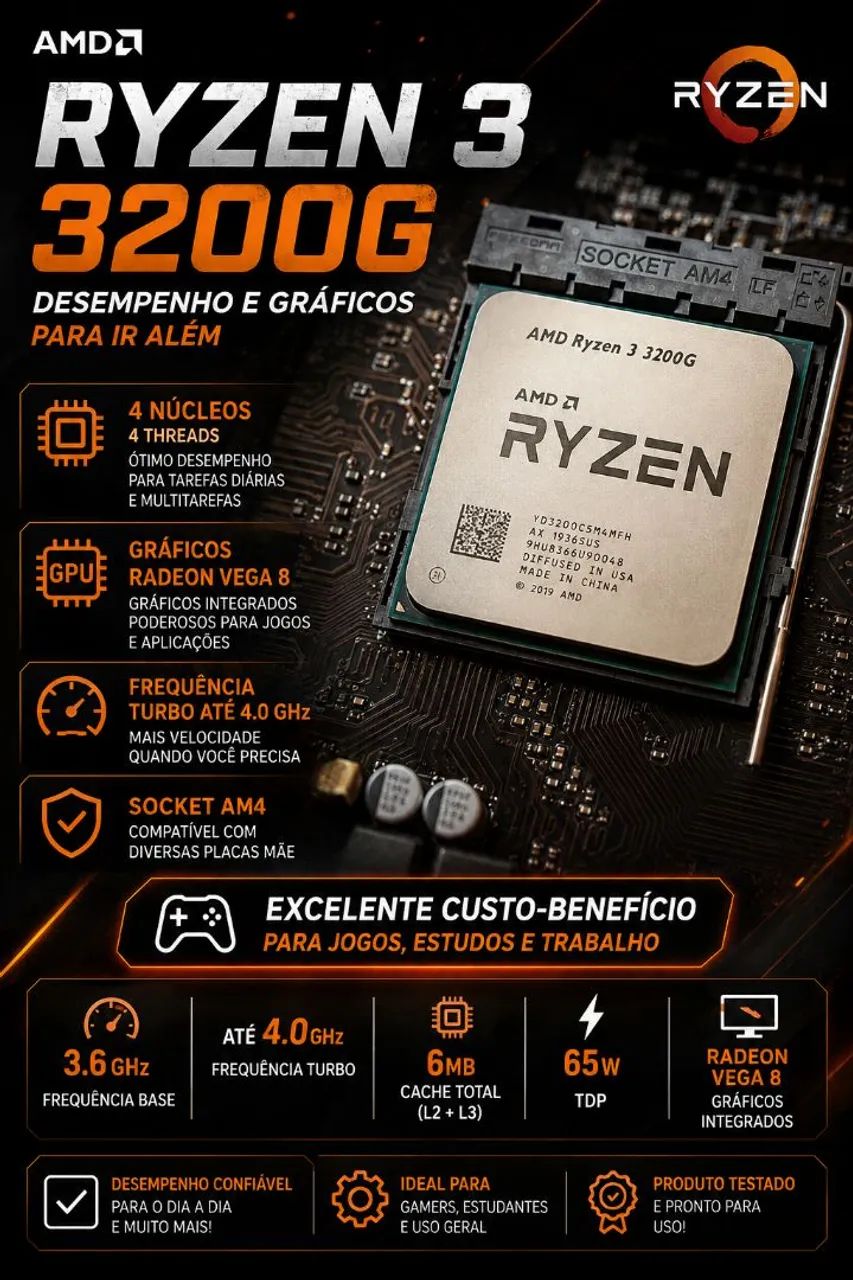 Processador AMD Ryzen 3 3200G AM4