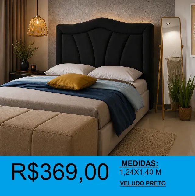 Cabeceira delicata estofada casal - a pronta entrega  - Foto 4