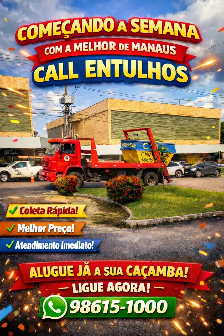 Alugue sua caçamba de entulho em Manaus com rapidez e segurança!