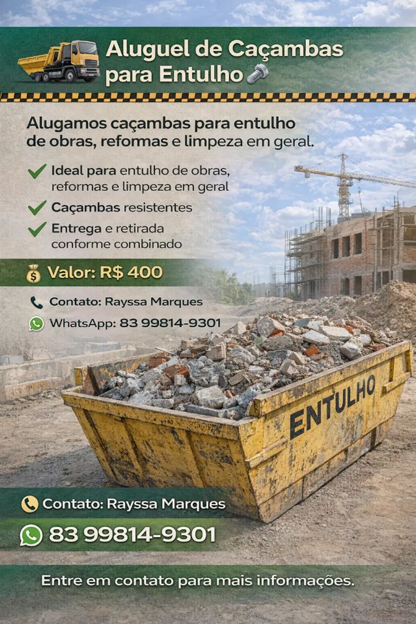 CAÇAMBAS PARA ENTULHO.