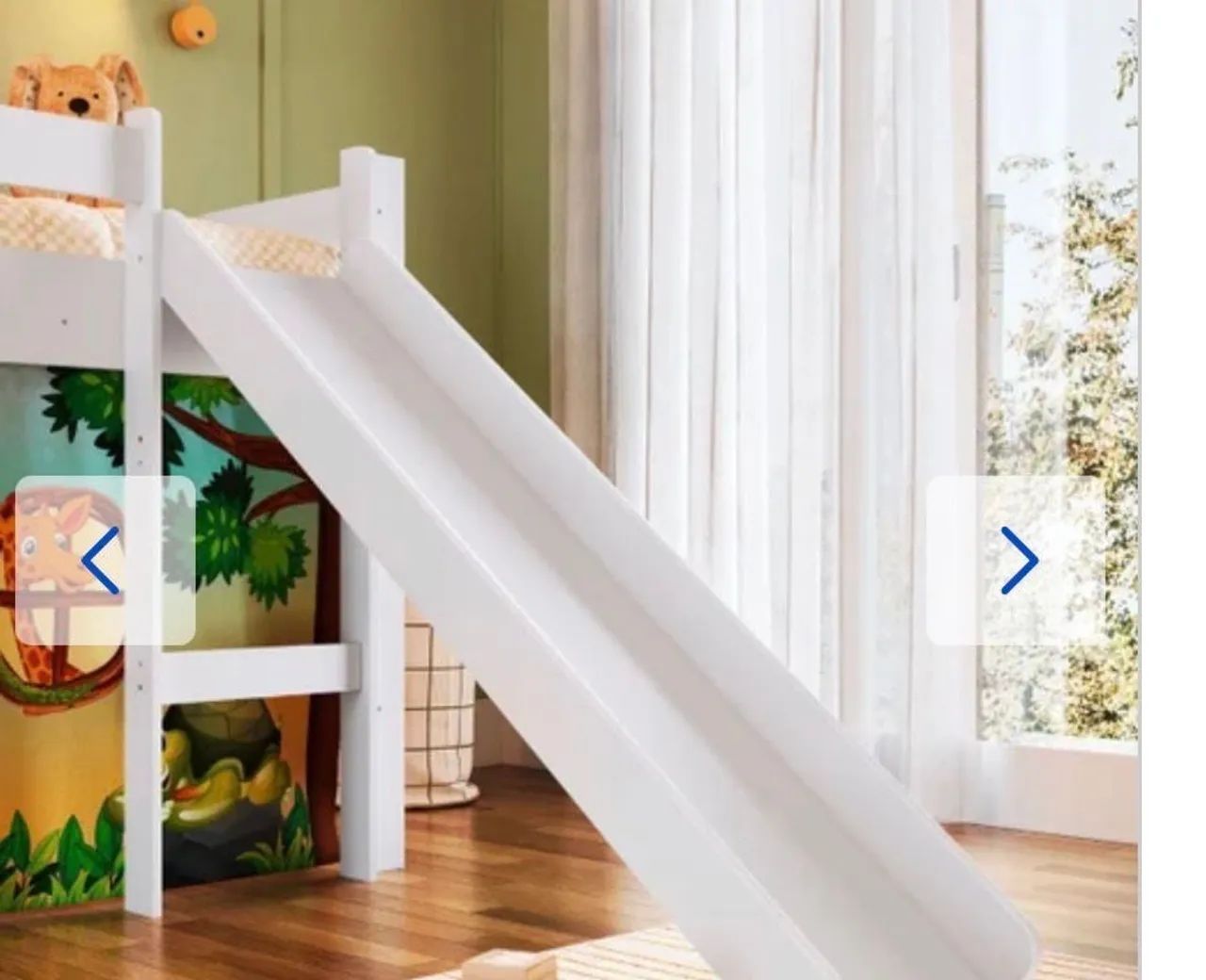 Cama infantil elevada com escorrega. - Foto 4