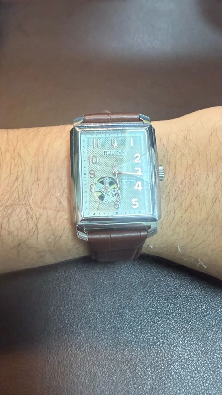 Relógio Bulova Masculino Automático Sutton Couro Marrom 96A268 - Foto 3