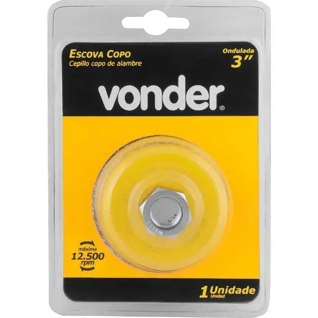 Escova tipo copo 3" ondulada, VONDER