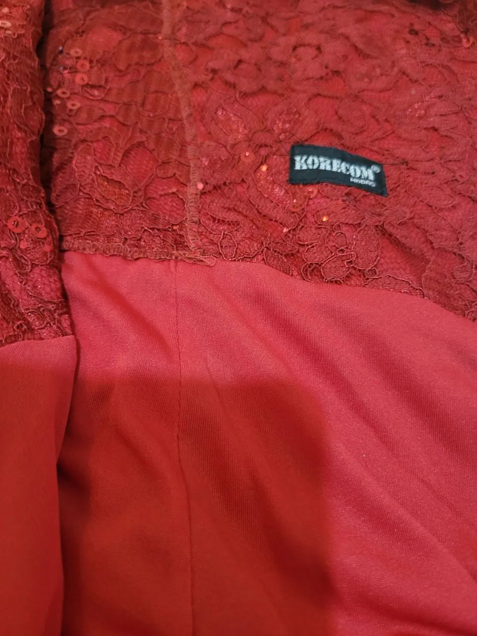 Vestido de festas em renda com brilho G - Foto 5