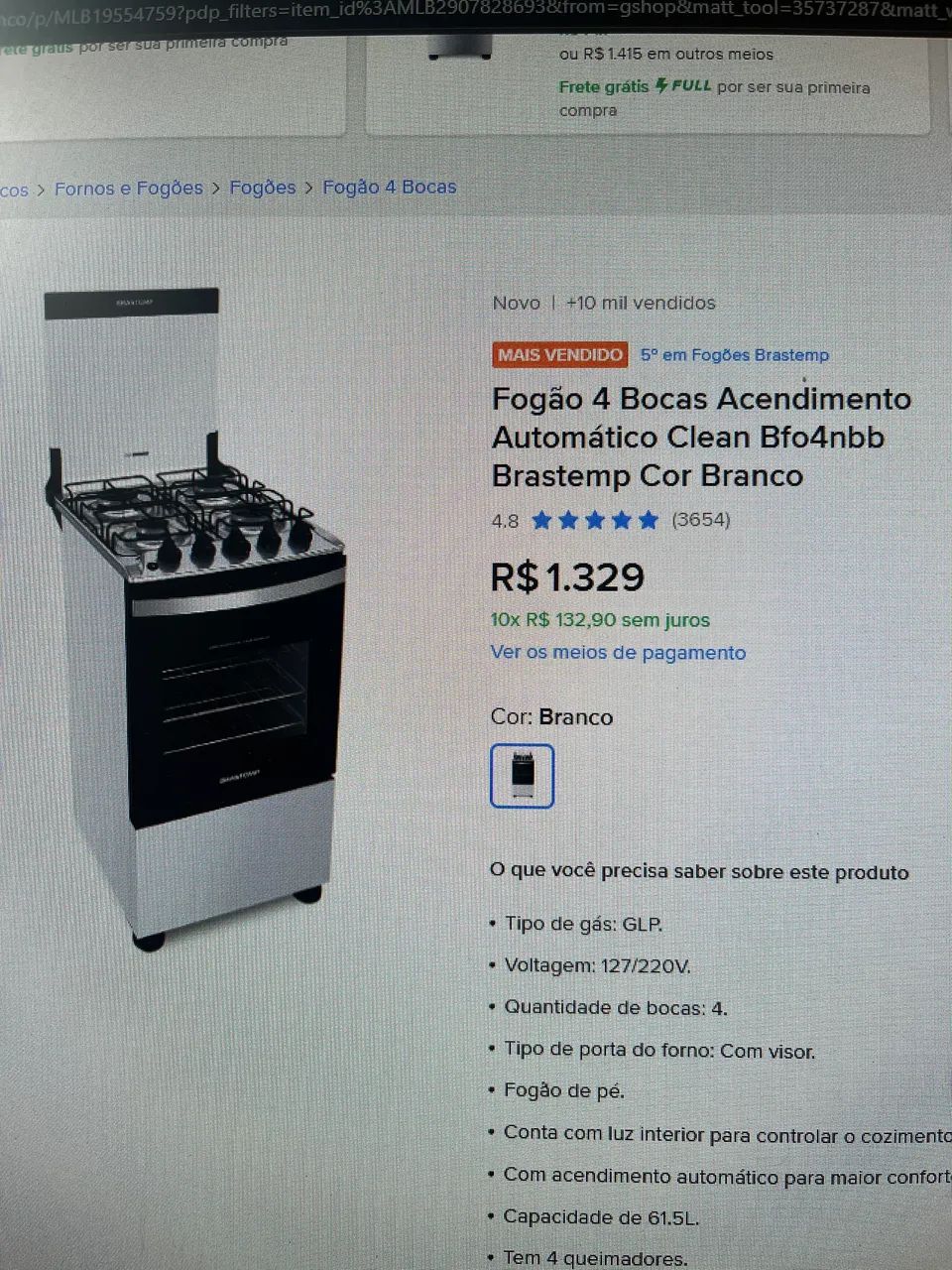 Fogão Brastemp branco - Foto 3