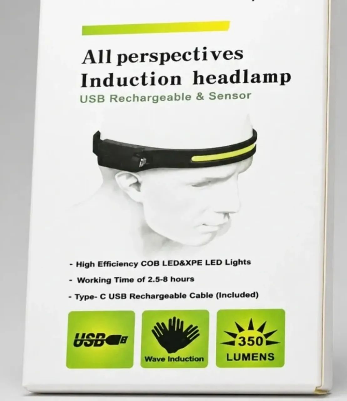 Lanterna de Cabeça USB
