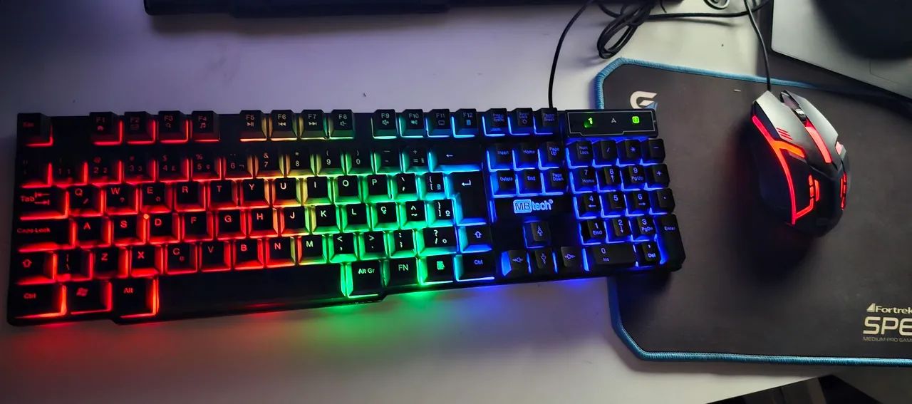 Kit Mouse teclado semi mecânica Gamer RGB - Foto 2