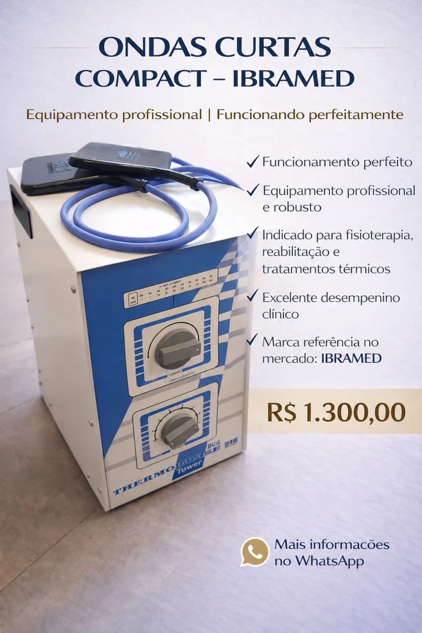 Ondas Curtas Compact - IBRAMED | Equipamento Profissional de Fisioterapia