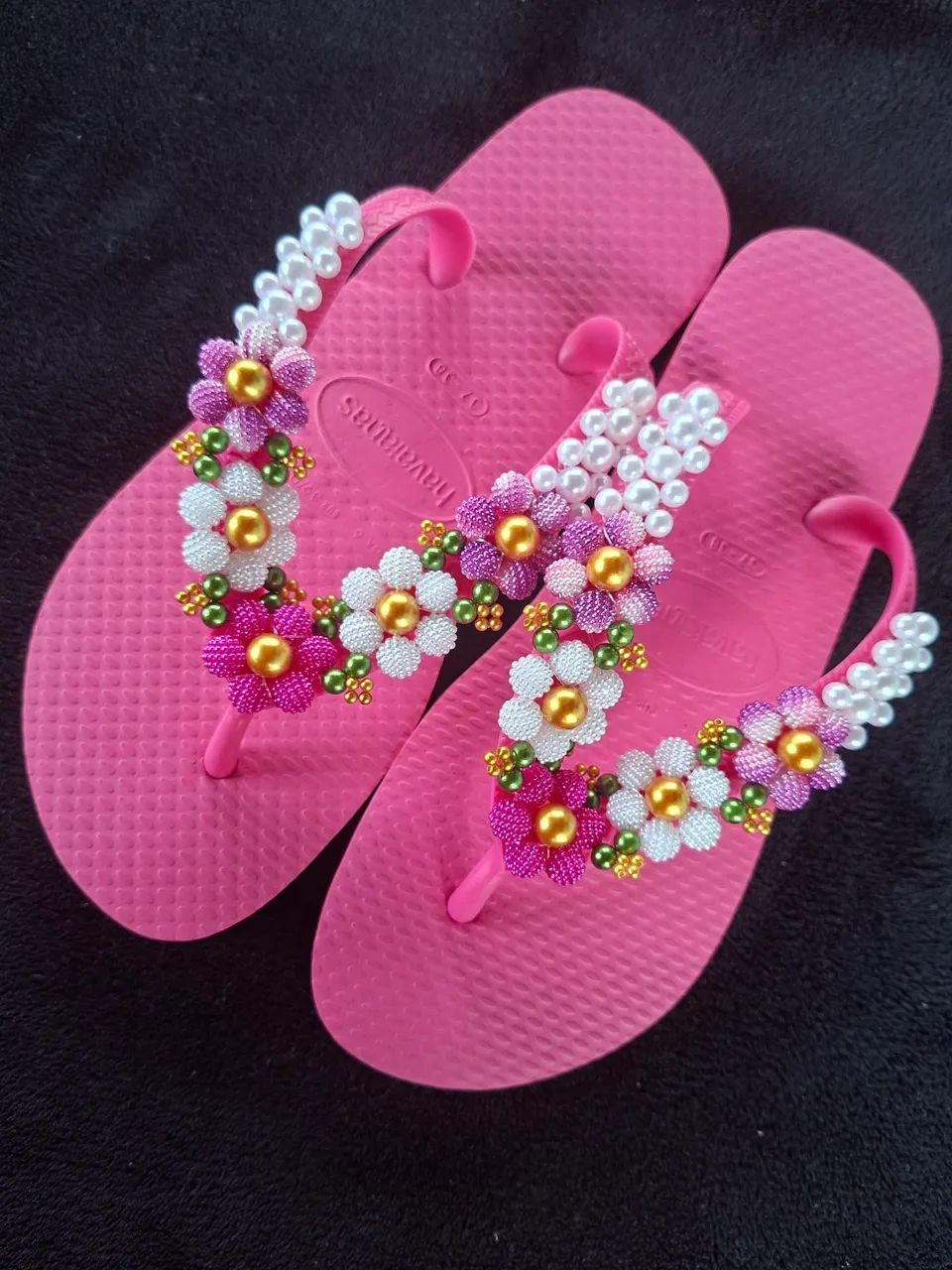 Havaianas original personalizadas com pérolas - Foto 2