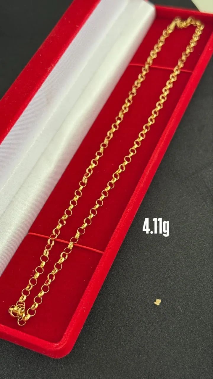 Cordão elo português em ouro 18k  - Foto 4