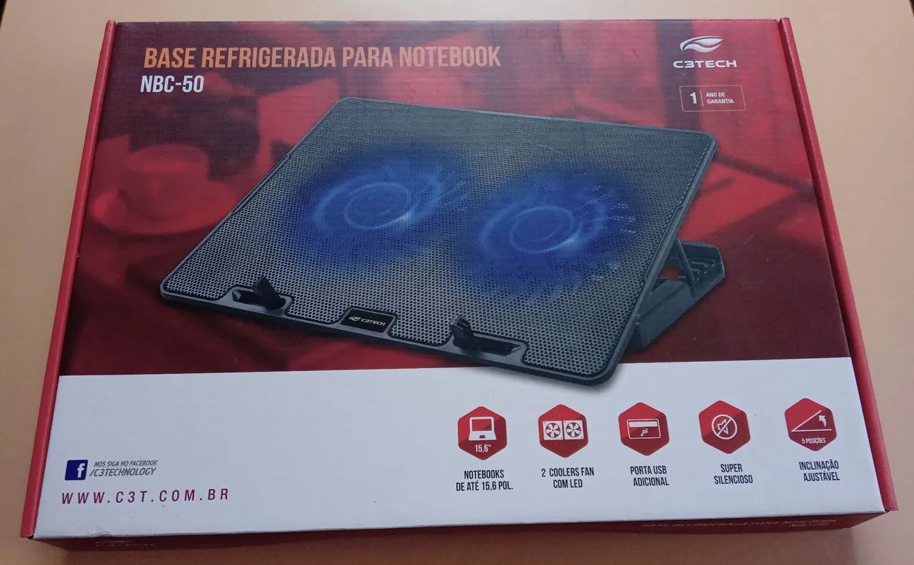Base refrigerada para Notebook 2 coolers fan com led - Foto 2