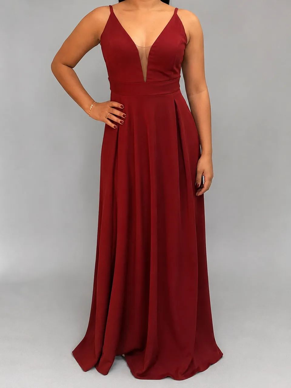 vestido longo feminino vermelho 36 - Foto 3