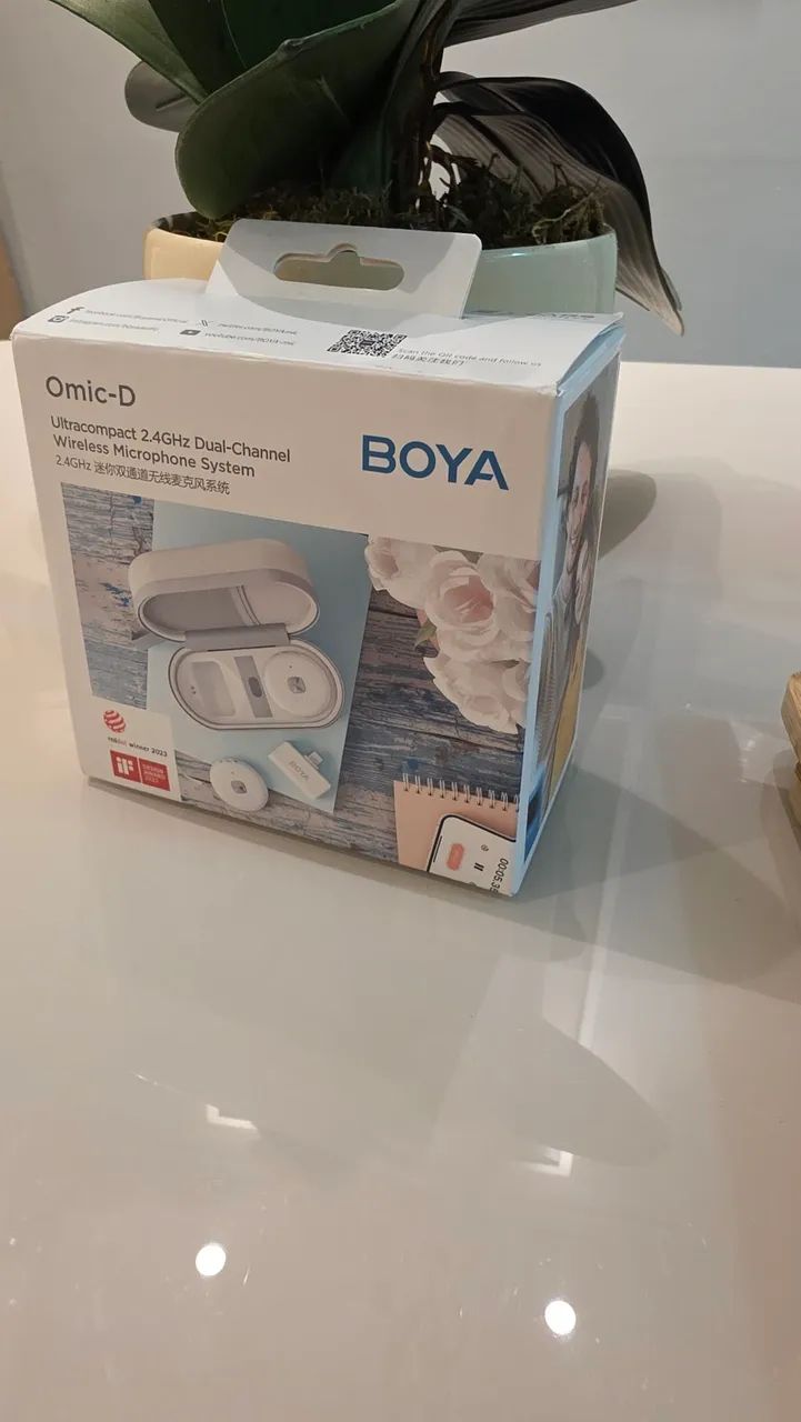 Microfone Sem Fio BOYA Omic-D Duplo para iPhone - Novo Lacrado - Foto 5