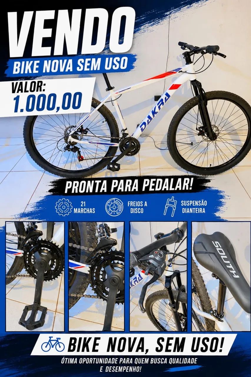 Bicicleta aro 29. Nova, sem uso. 