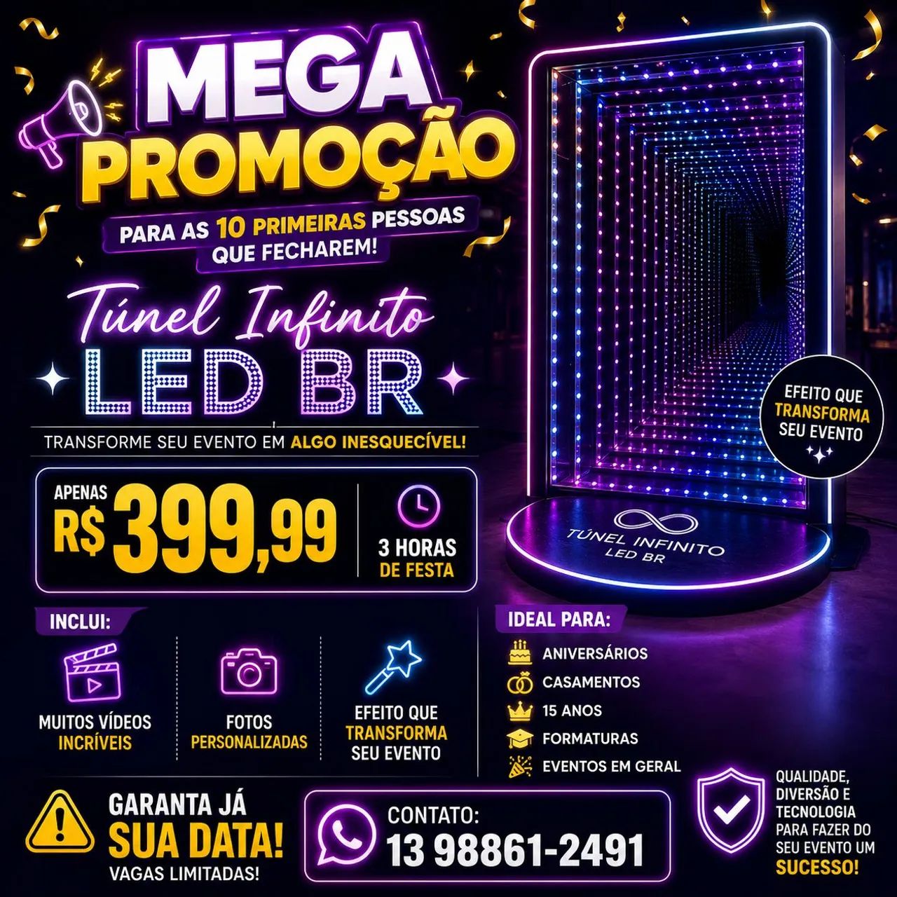 Túnel infinito led BR 