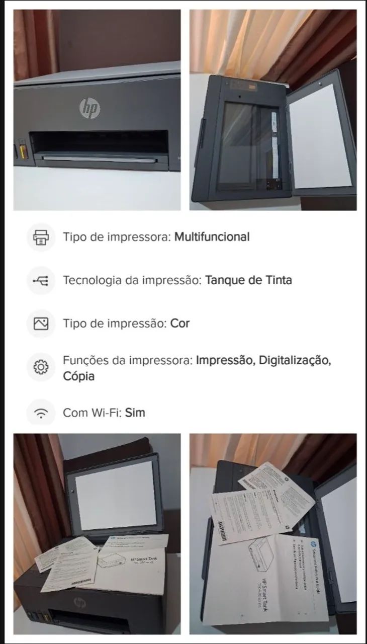 Impressora Multifuncional HP Smart Tank 584 - Preta - Foto 4