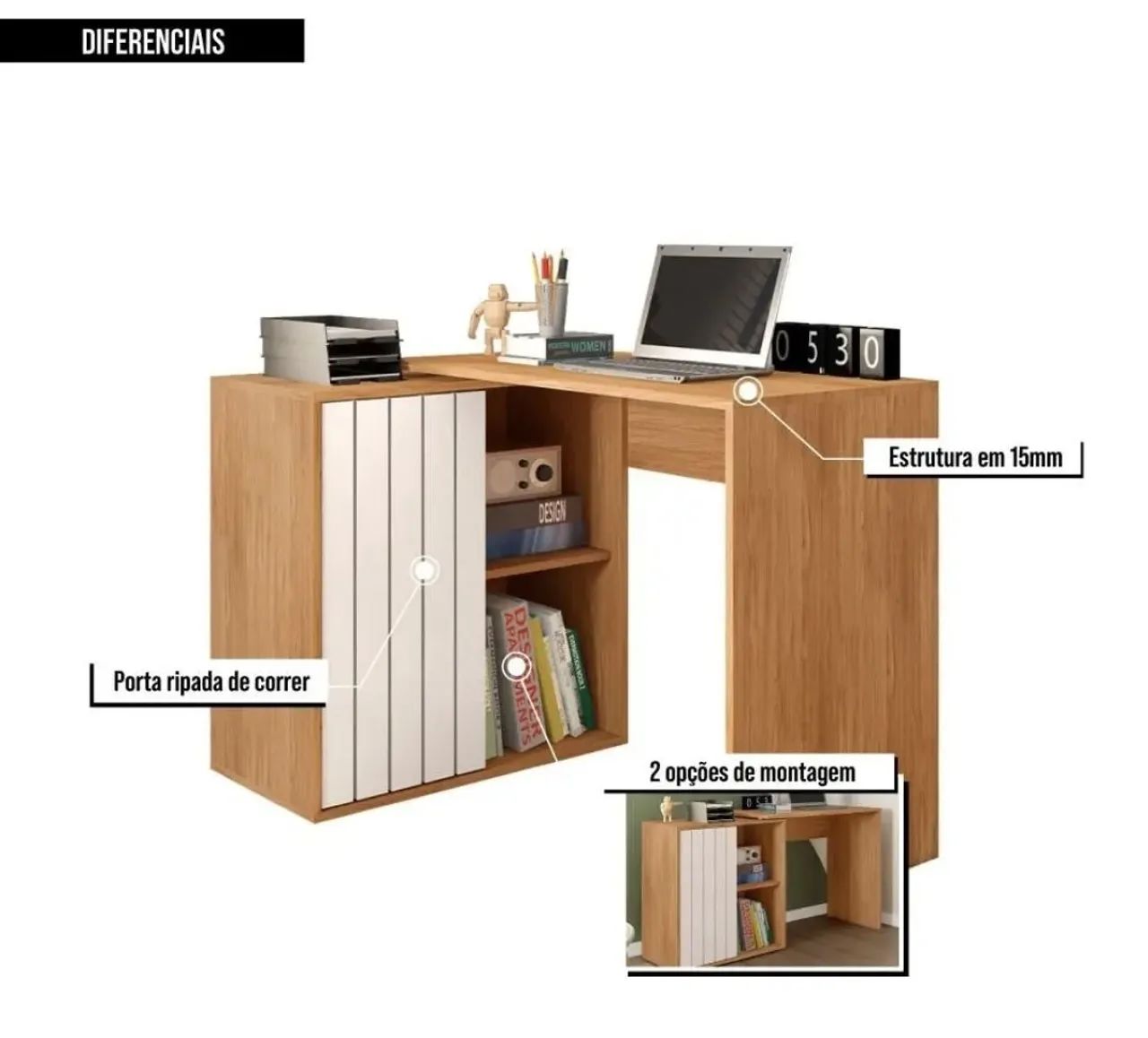 Mesa para computador 2 posições  - Foto 4