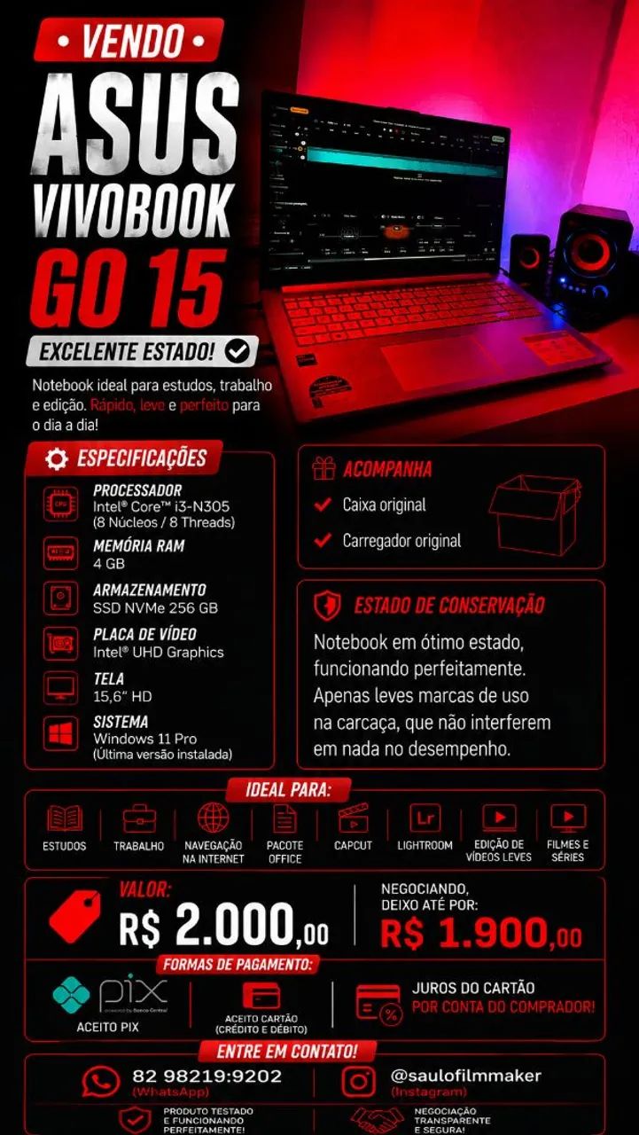 Vendo ASUS VIVOBOOK GO 15