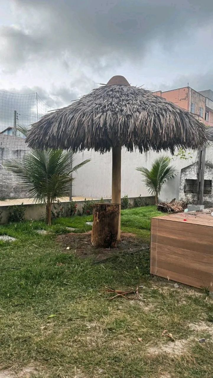 Cobertura de palhas e Madeiramentos 