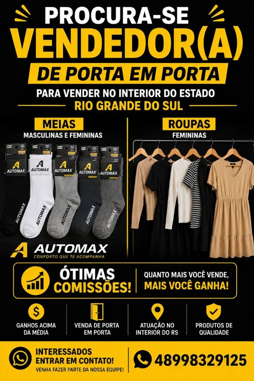 Vaga de emprego vendedor porta a porta