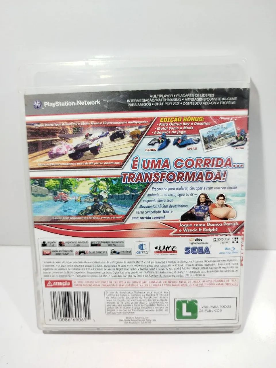 Jogo Sonic ALL Star Racing Transformers para ps3. - Foto 2