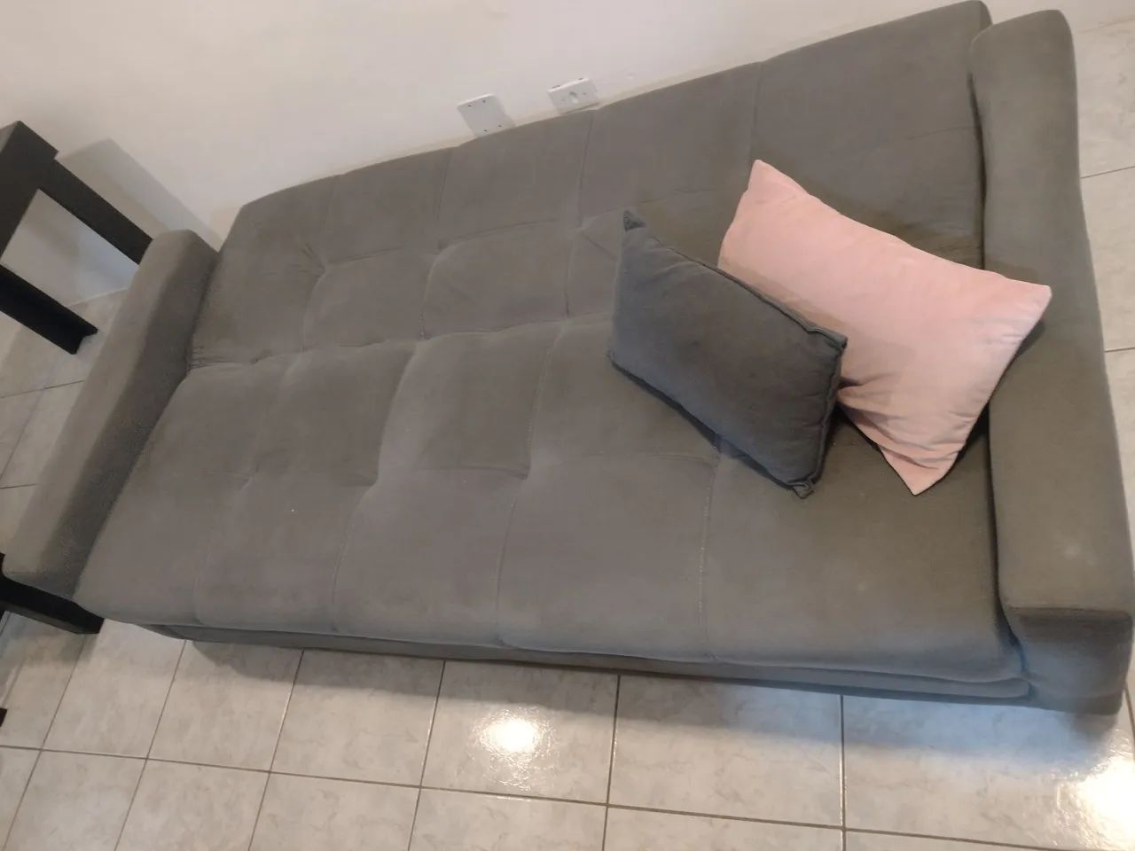 Super Promoção - Sofá Cama Cinza Usado  - Foto 3