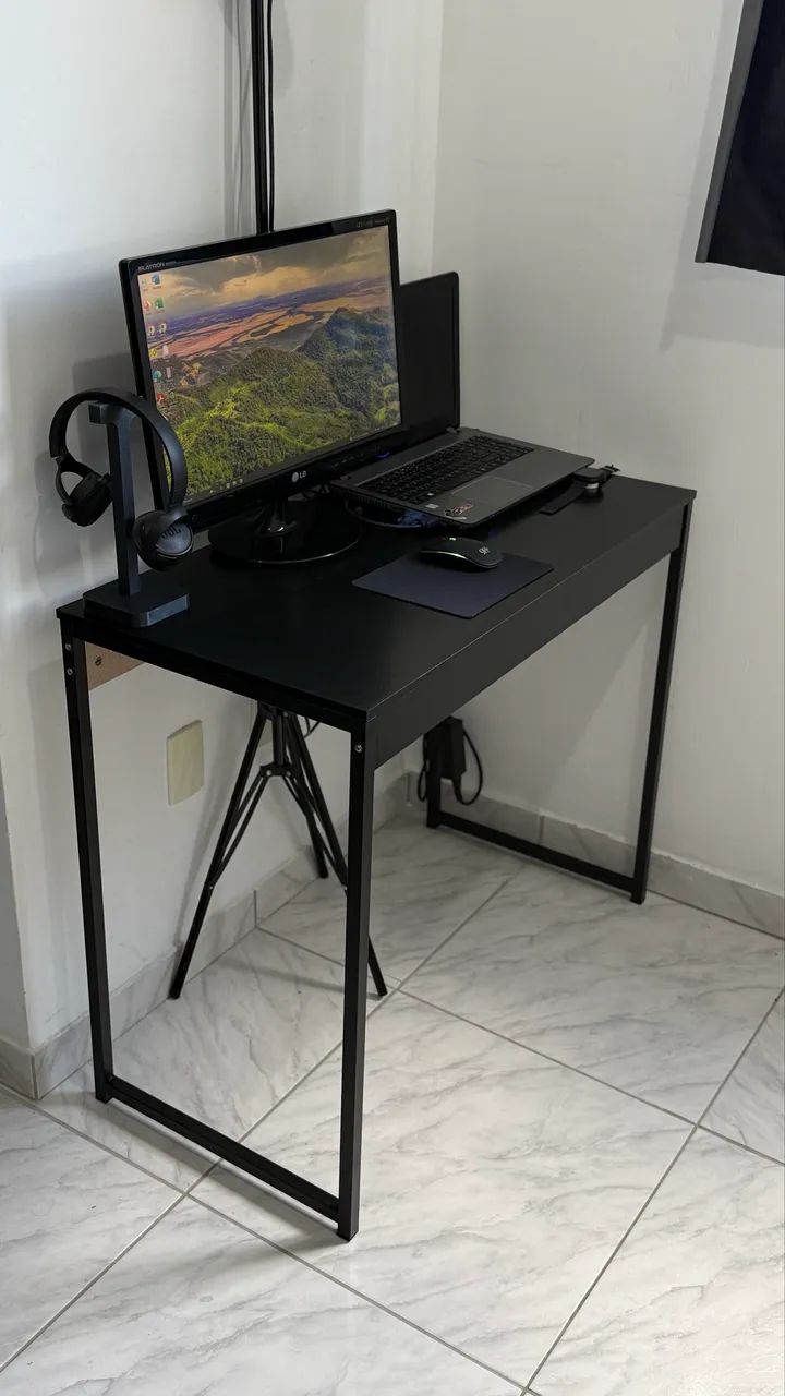 Mesa Escrivaninha Industrial preta - semi nova  - Foto 5