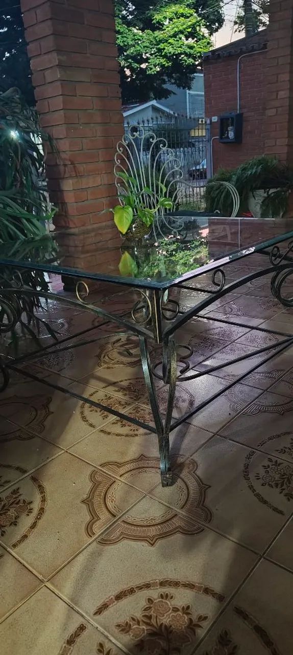 Mesa de vidro base em ferro  - Foto 2