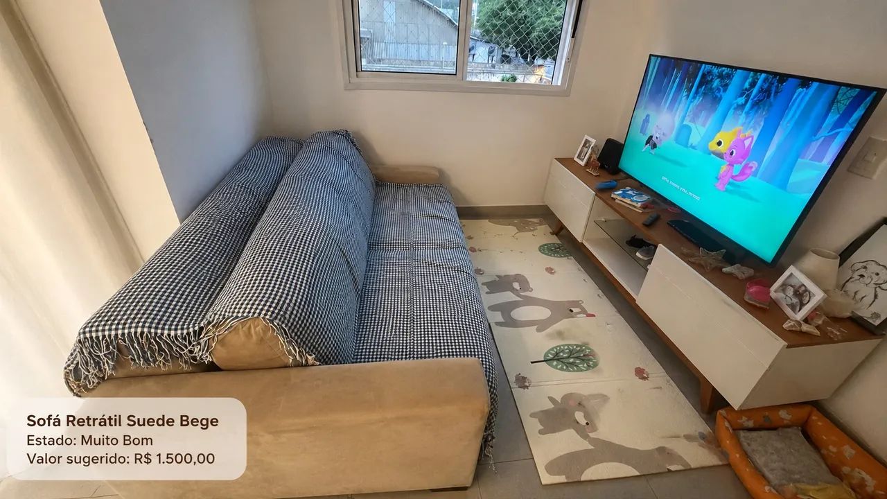 Sofá retrátil 3 lugares