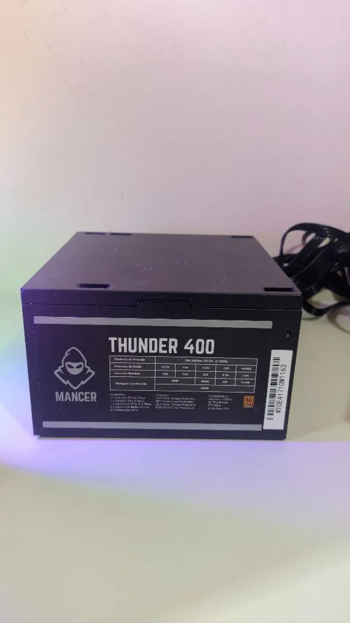 Fonte mancer thunder 400w PFC ativo plus 80 bronze  - Foto 3